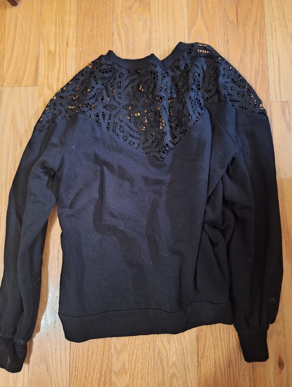 amour vert lace detail sweatshirt top
